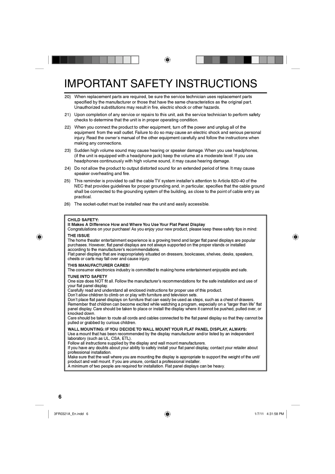 Sanyo DP19241 owner manual Child Safety, Issue, This Manufacturer Cares, Tune Into Safety 