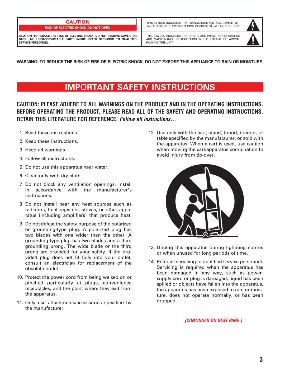 Sanyo DP19647 owner manual Important Safety Instructions 