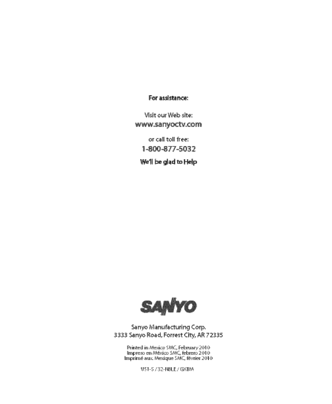 Sanyo DP32640 manual 