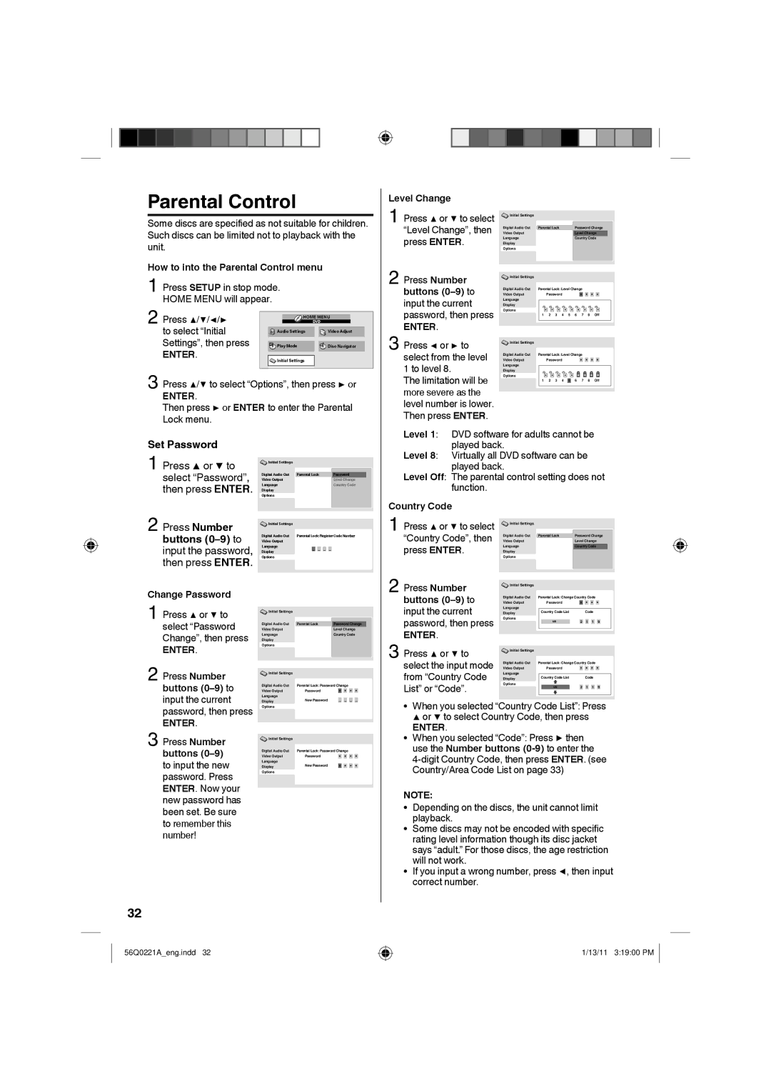 Sanyo DP26671, DP36671, DP32671 manual Parental Control, Set Password 