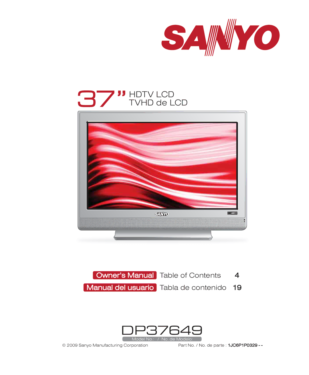 Sanyo DP37649 owner manual 