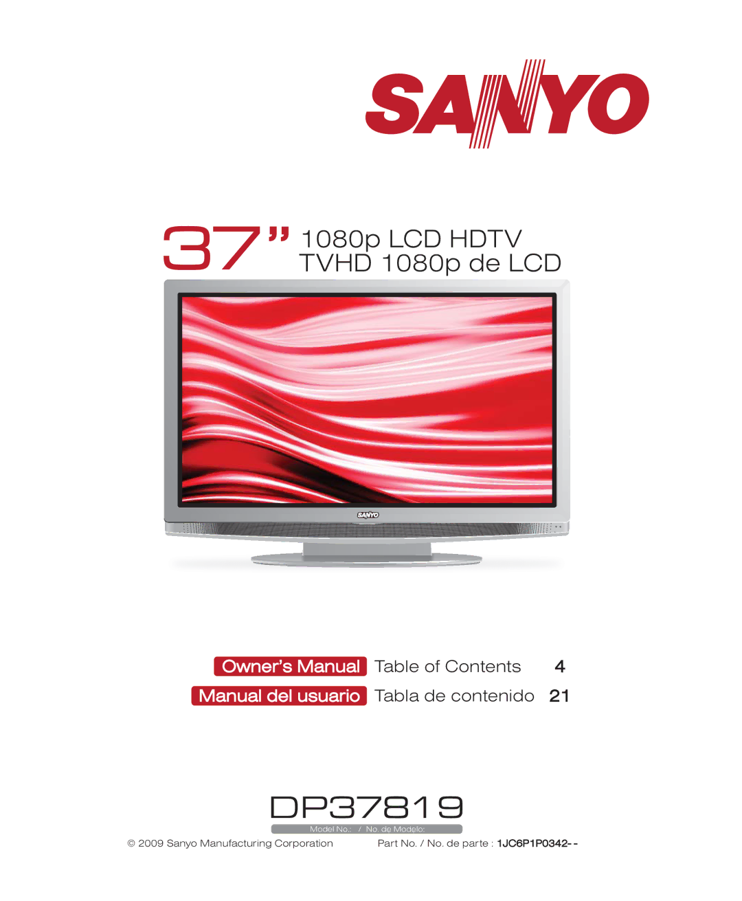 Sanyo DP37819 owner manual 