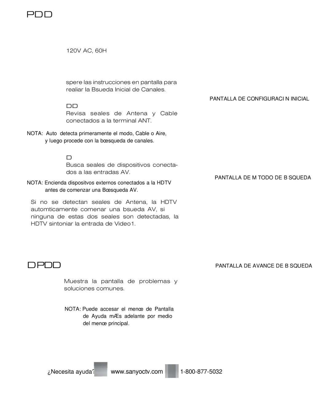 Sanyo DP37819 owner manual Operación DEL Menú EN Pantalla Establecer Canales, Para COMENZAR- Búsqueda DE Canales Inicial 