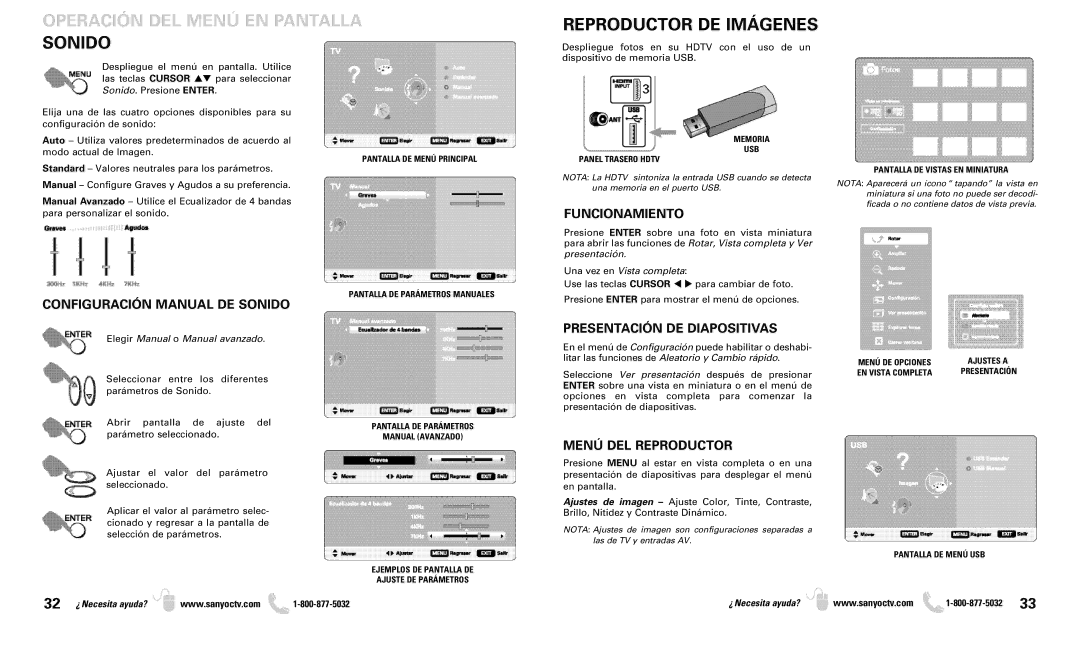 Sanyo DP46819 owner manual Sonido, Reproductor DE Imágenes 