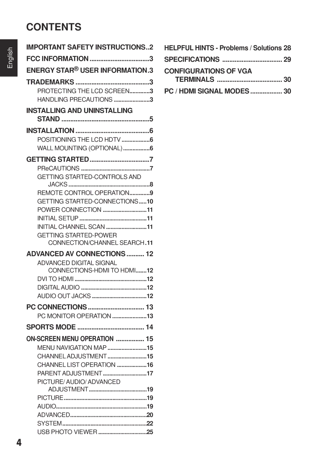 Sanyo DP55441 manual Contents 