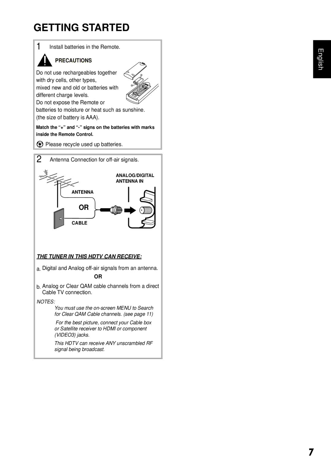 Sanyo DP55441 manual Getting Started, PReCAUTIONS 