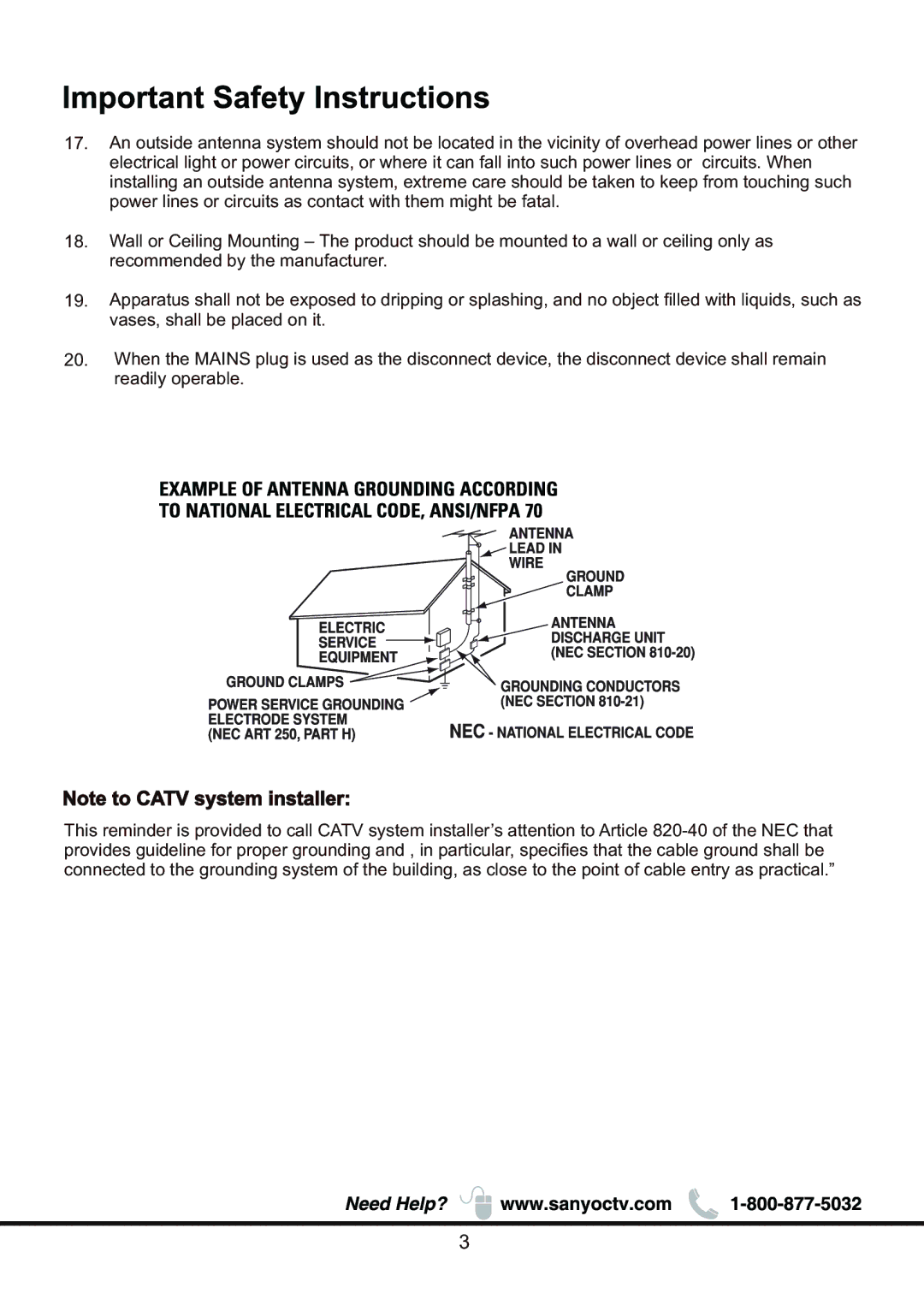 Sanyo DP58D34 manual 