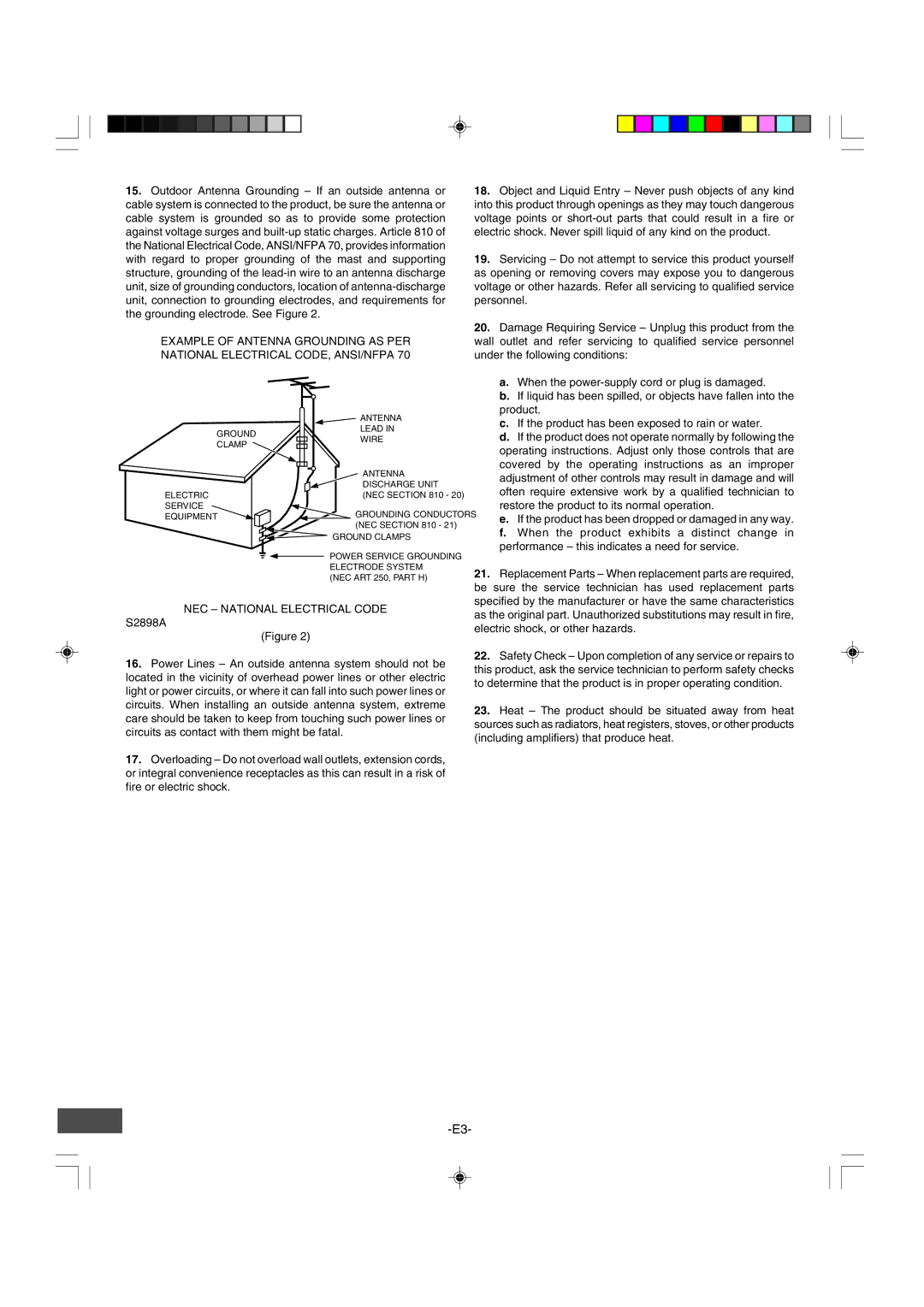 Sanyo DRW-500 instruction manual Example of Antenna Grounding AS PER 