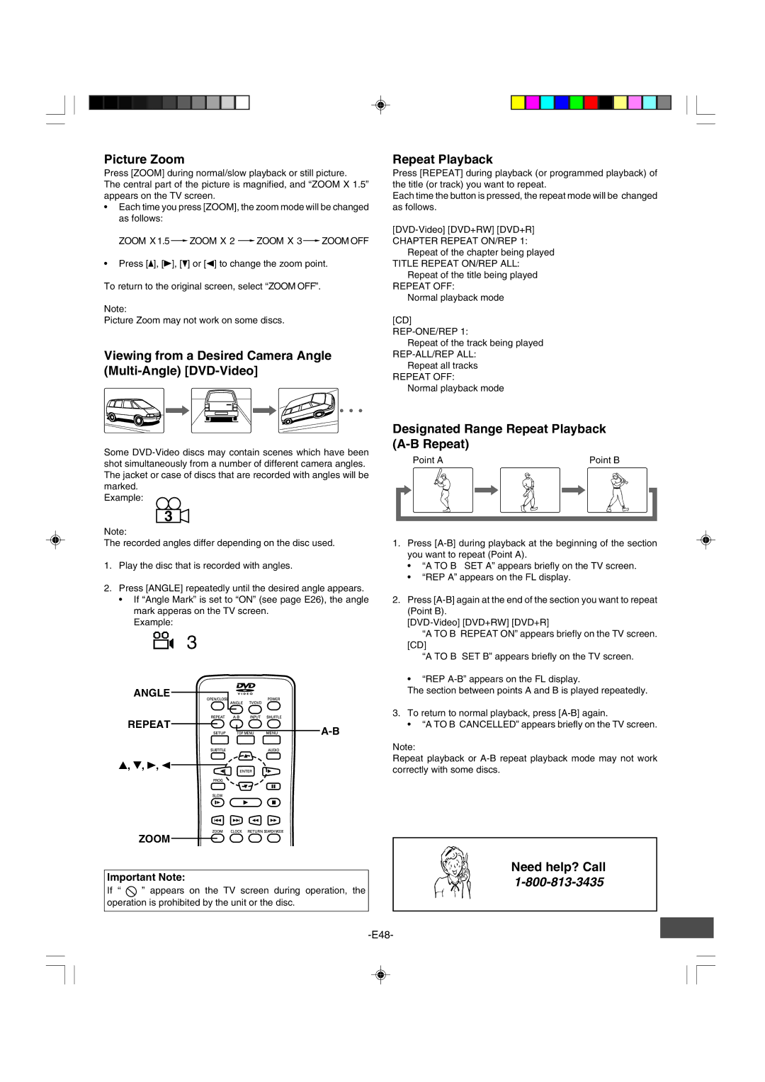 Sanyo DRW-500 instruction manual Picture Zoom, Viewing from a Desired Camera Angle Multi-Angle DVD-Video, Repeat Playback 