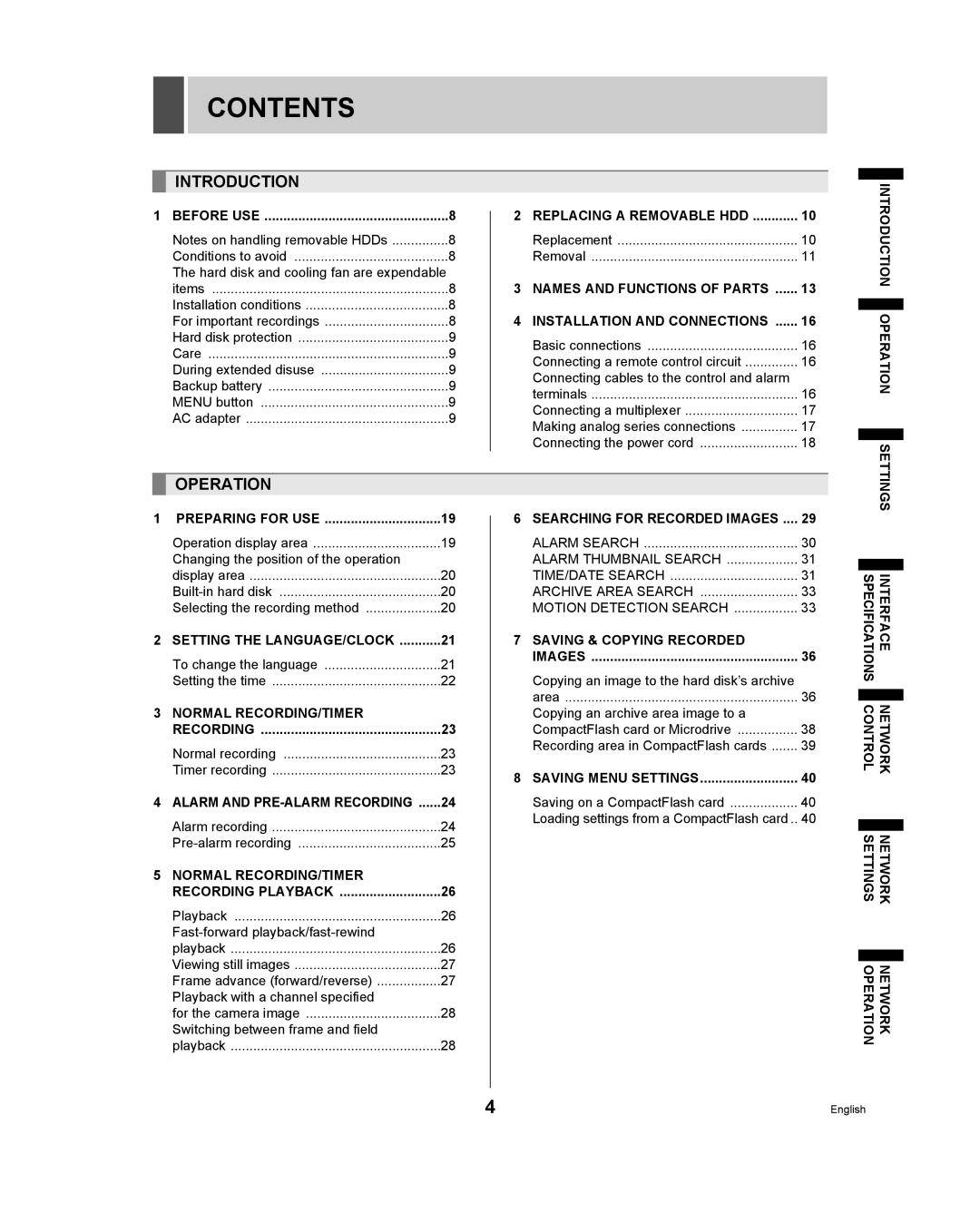 Sanyo DSR - 300 manual Contents 