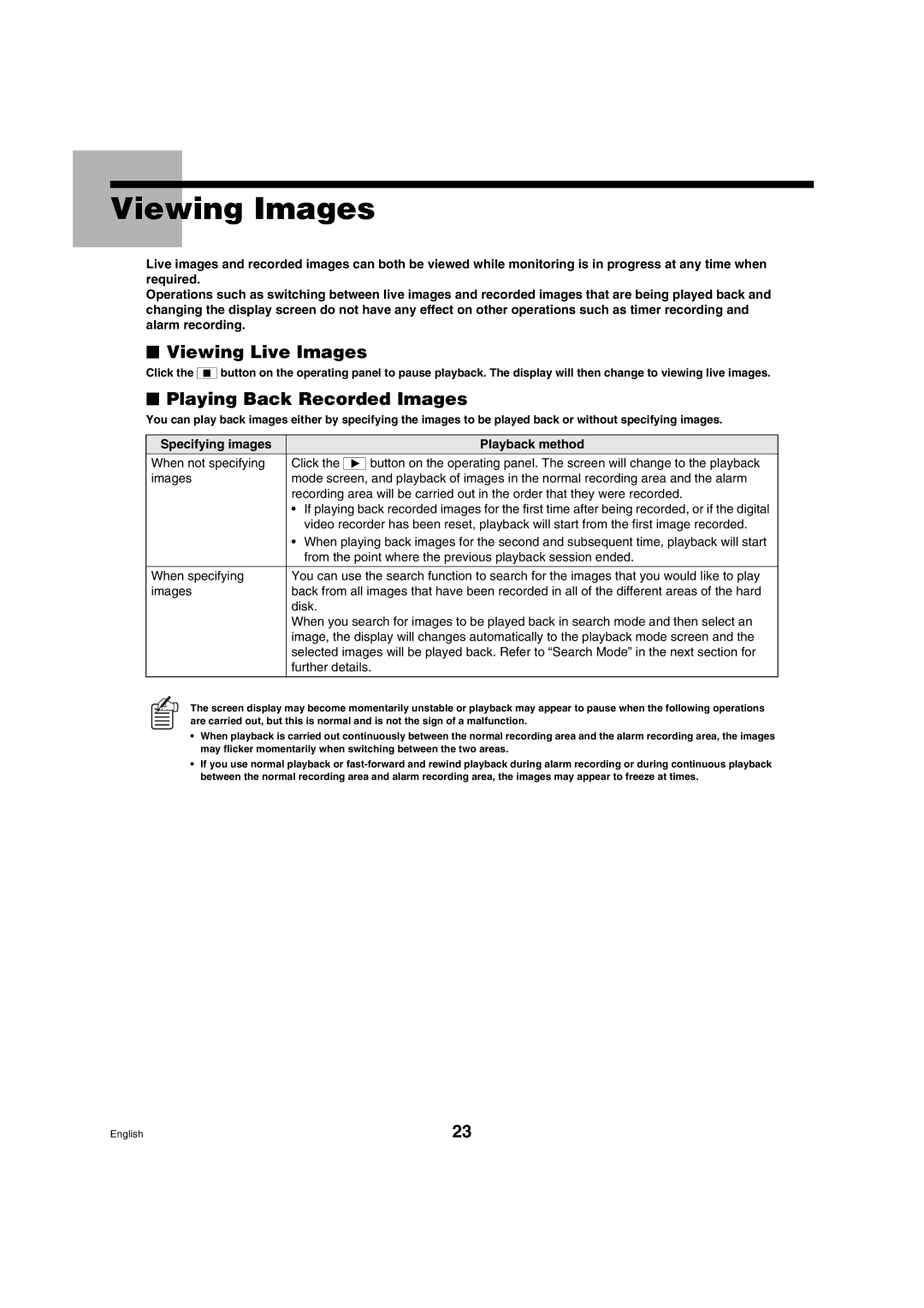 Sanyo DSR-3009 manual Viewing Images, Viewing Live Images, Playing Back Recorded Images 