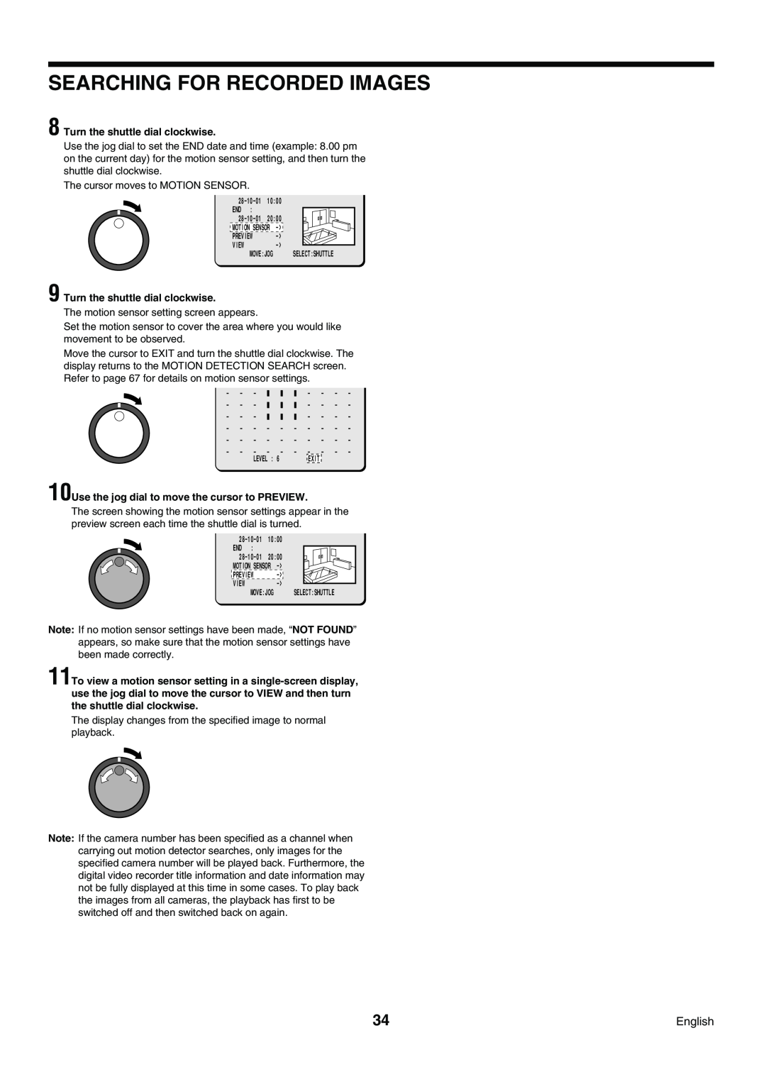 Sanyo DSR-3009P instruction manual Searching For Recorded Images, Turn the shuttle dial clockwise 
