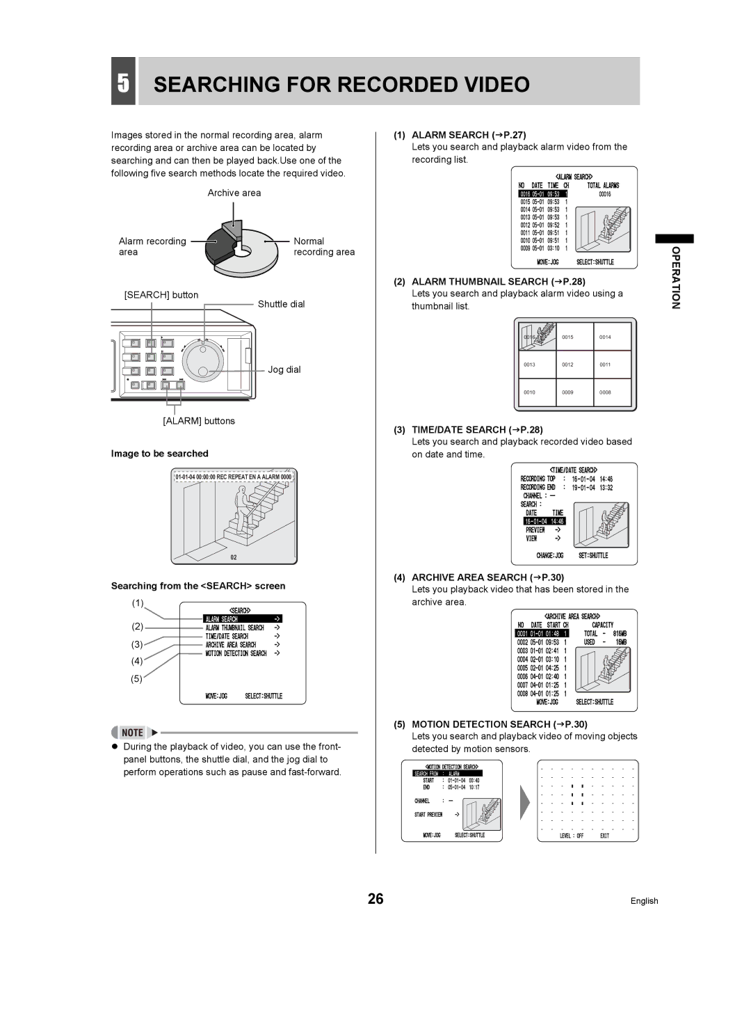 Sanyo DSR-3506P manual Searching for Recorded Video 