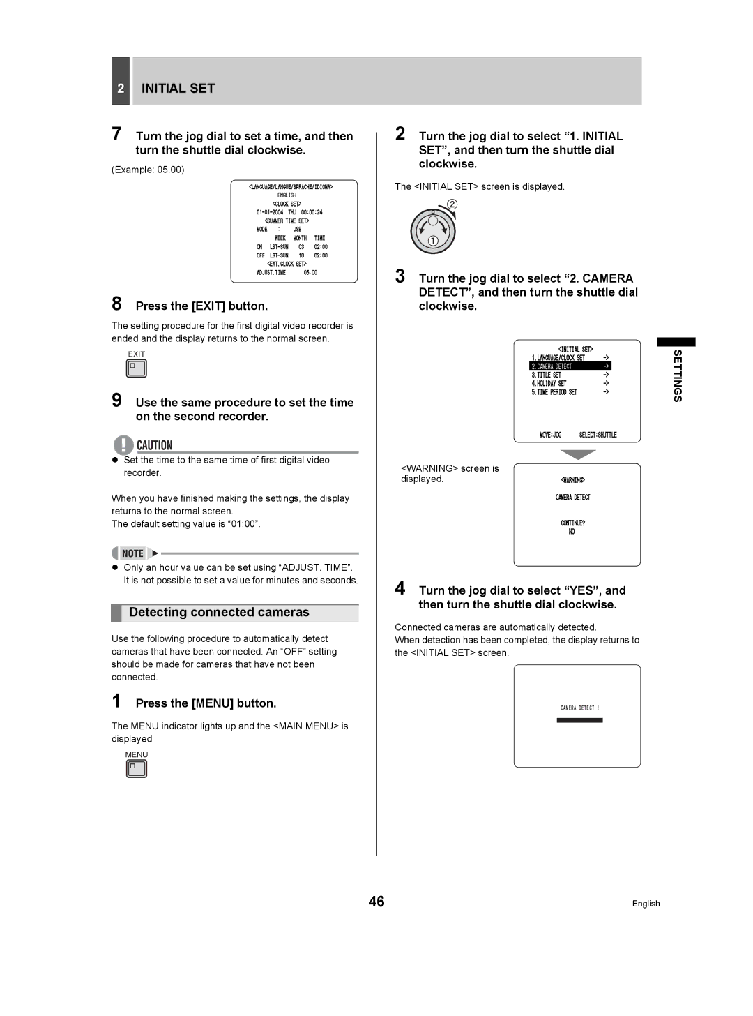 Sanyo DSR-3506P manual Detecting connected cameras, Example 