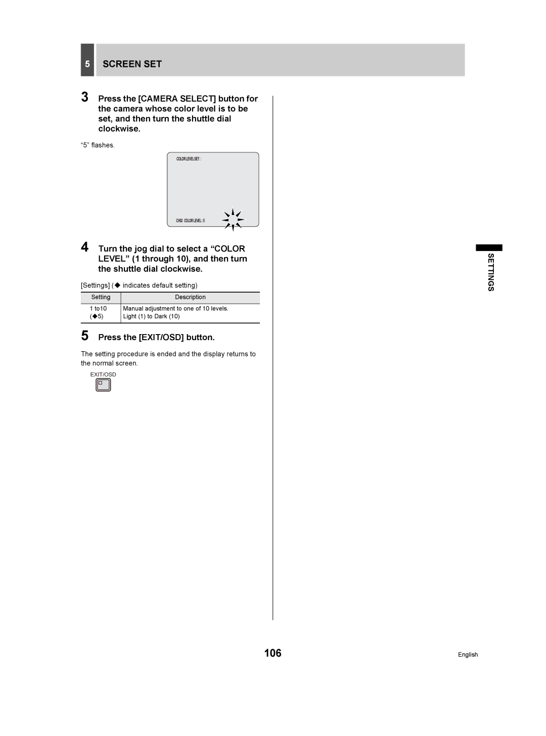 Sanyo DSR-3709P manual 106 