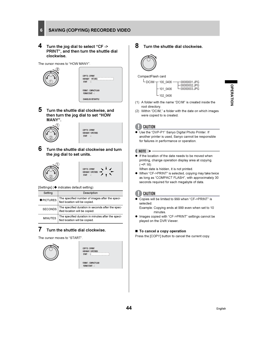 Sanyo DSR-3709P manual Dcim, ‹Pictures 