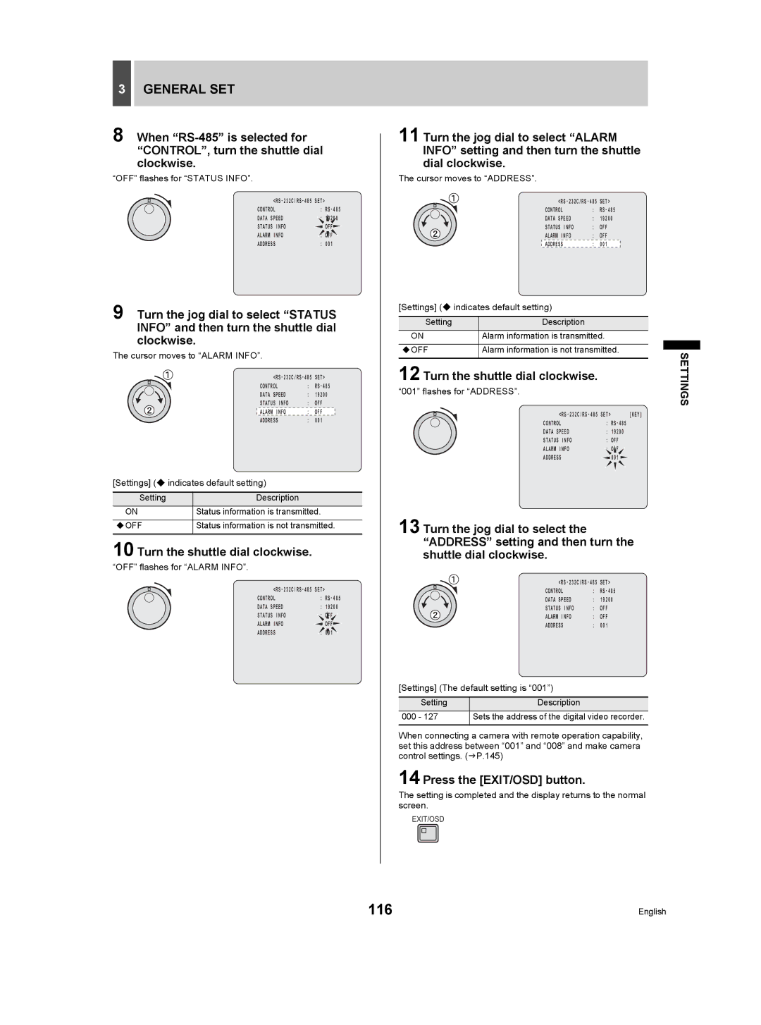 Sanyo DSR-5009P instruction manual 116 