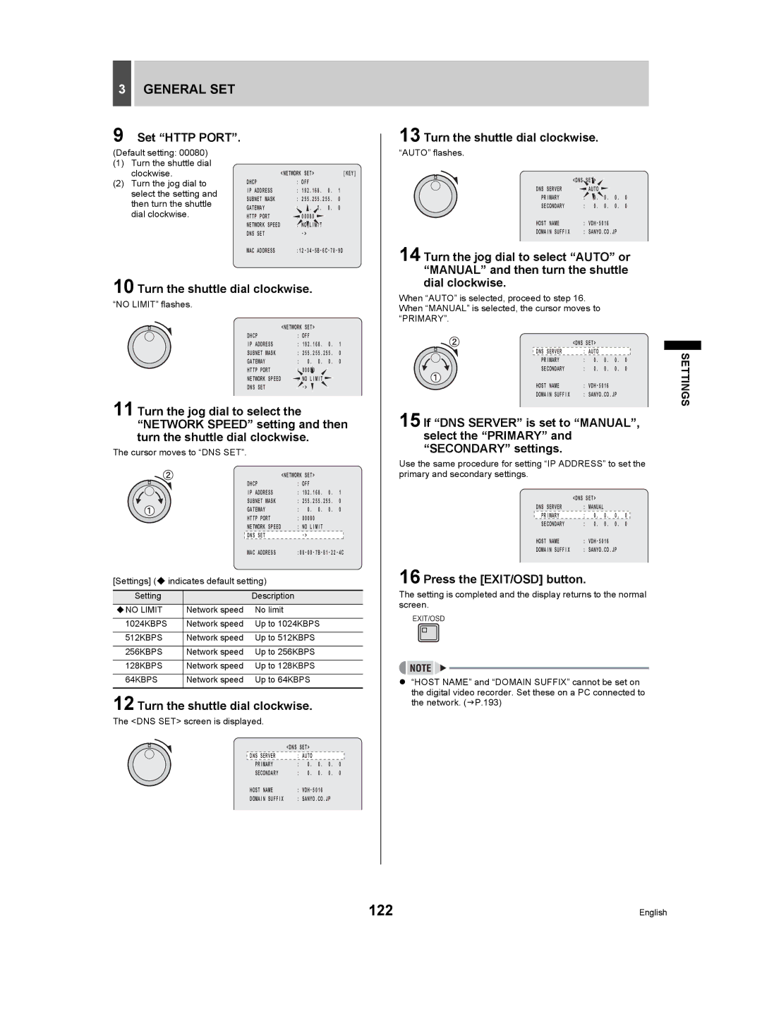 Sanyo DSR-5009P instruction manual 122, Set Http Port 