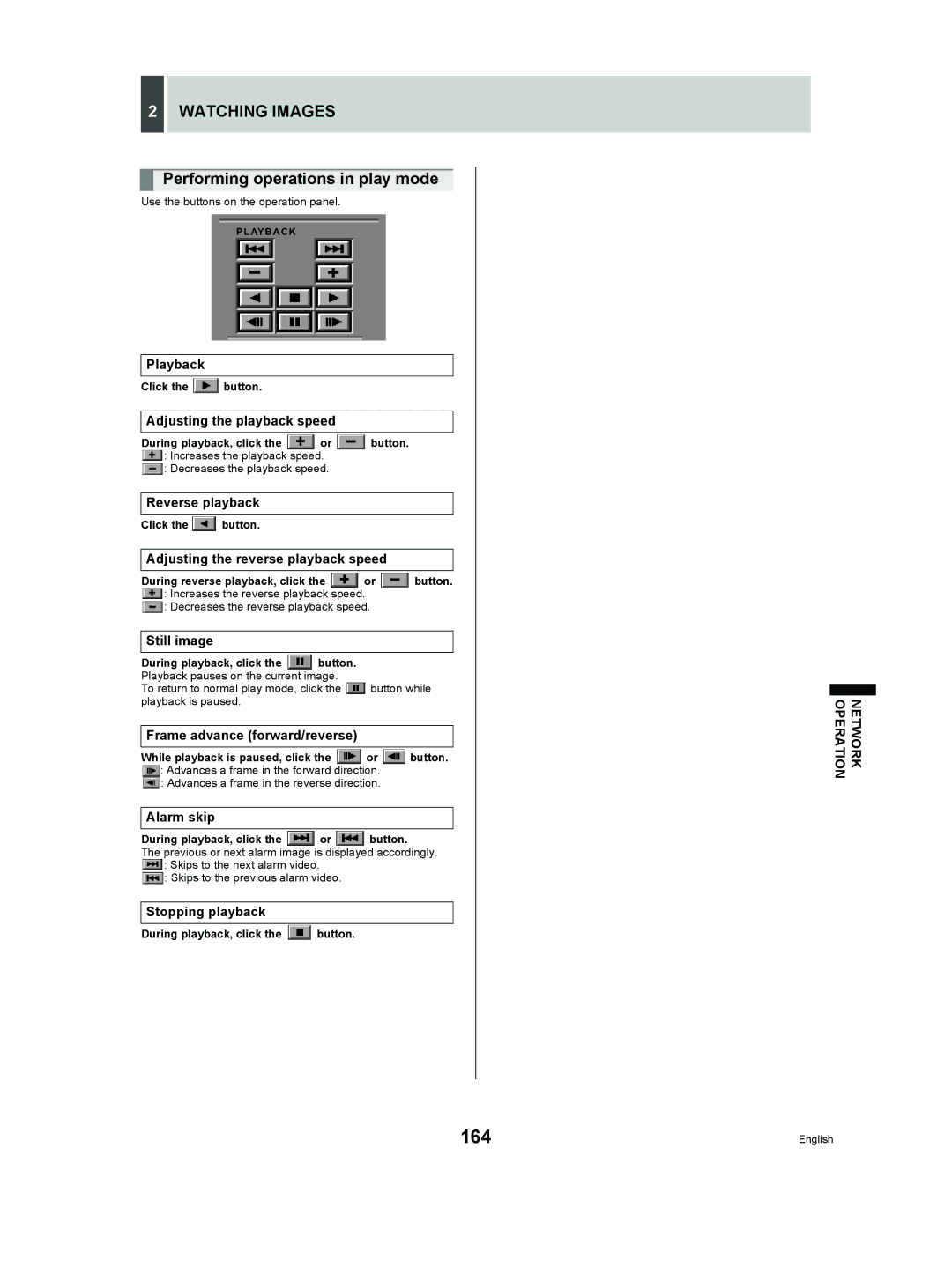 Sanyo DSR-5009P instruction manual 164, Watching Images, Performing operations in play mode 