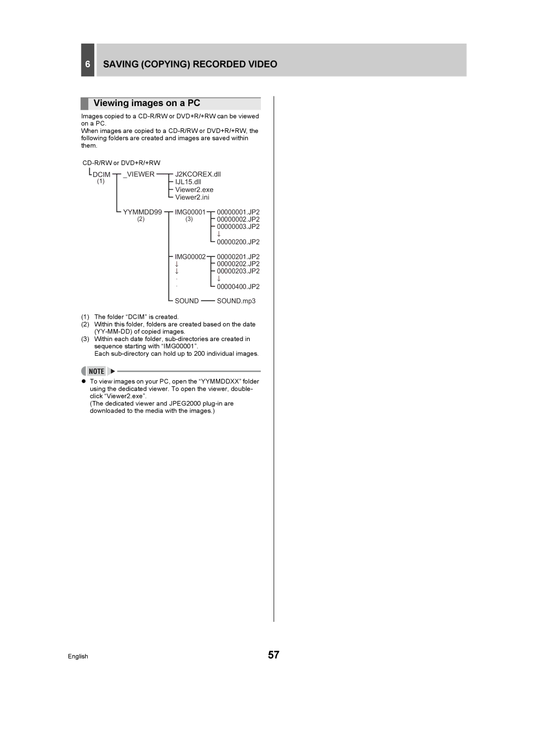 Sanyo DSR-5009P instruction manual Viewing images on a PC, Dcim Viewer YYMMDD99 