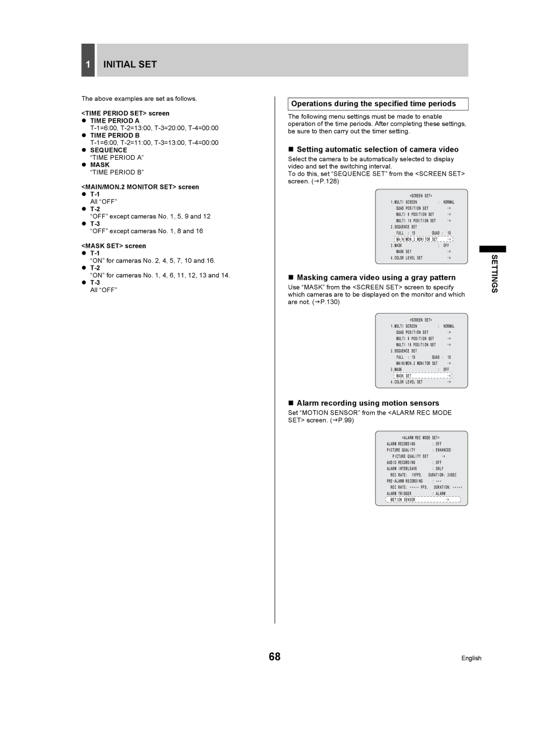 Sanyo DSR-5009P Operations during the specified time periods, „ Setting automatic selection of camera video 