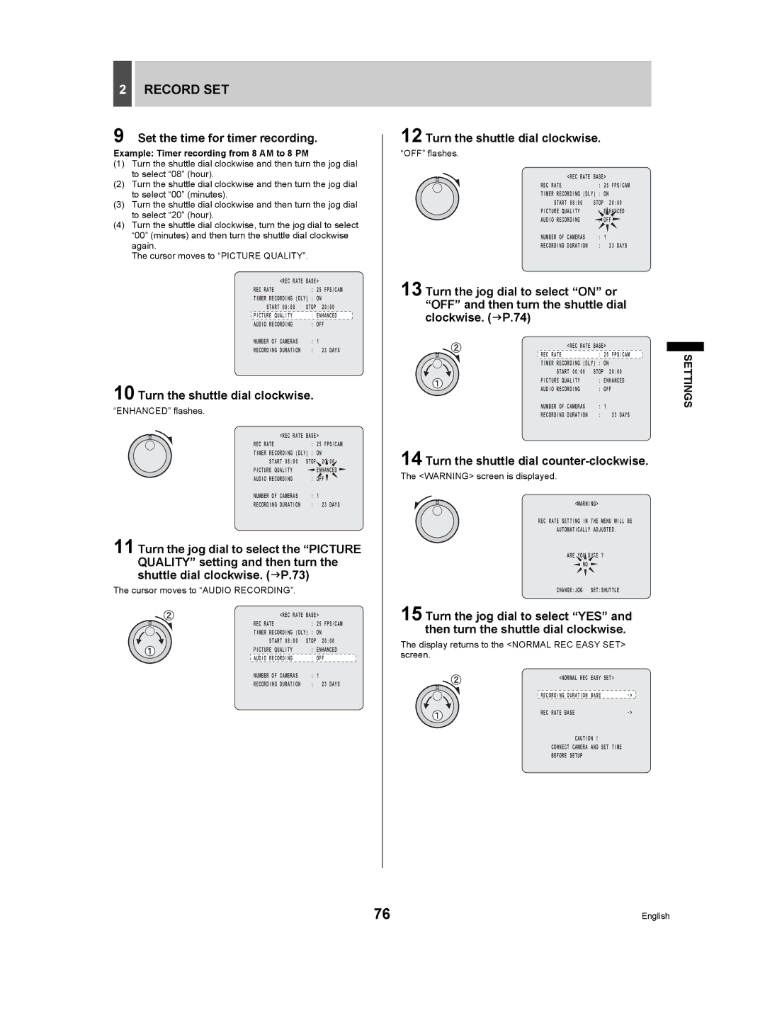 Sanyo DSR-5009P instruction manual 25 FPS/CAM 