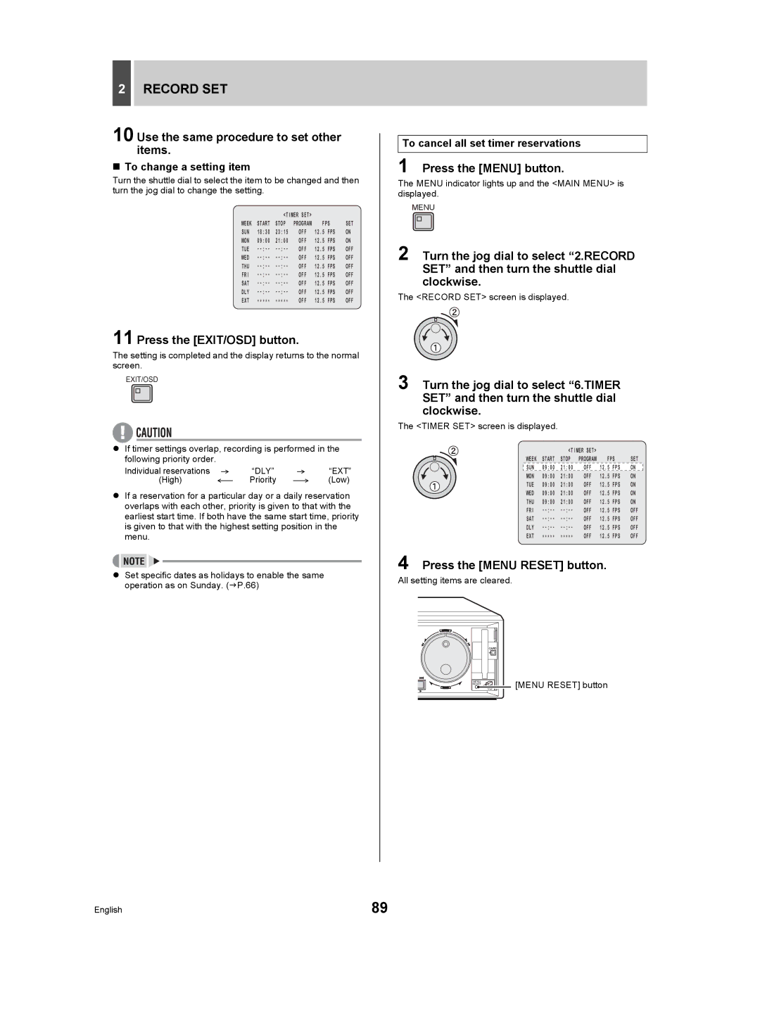 Sanyo DSR-5009P instruction manual Use the same procedure to set other items, „ To change a setting item, Ext 