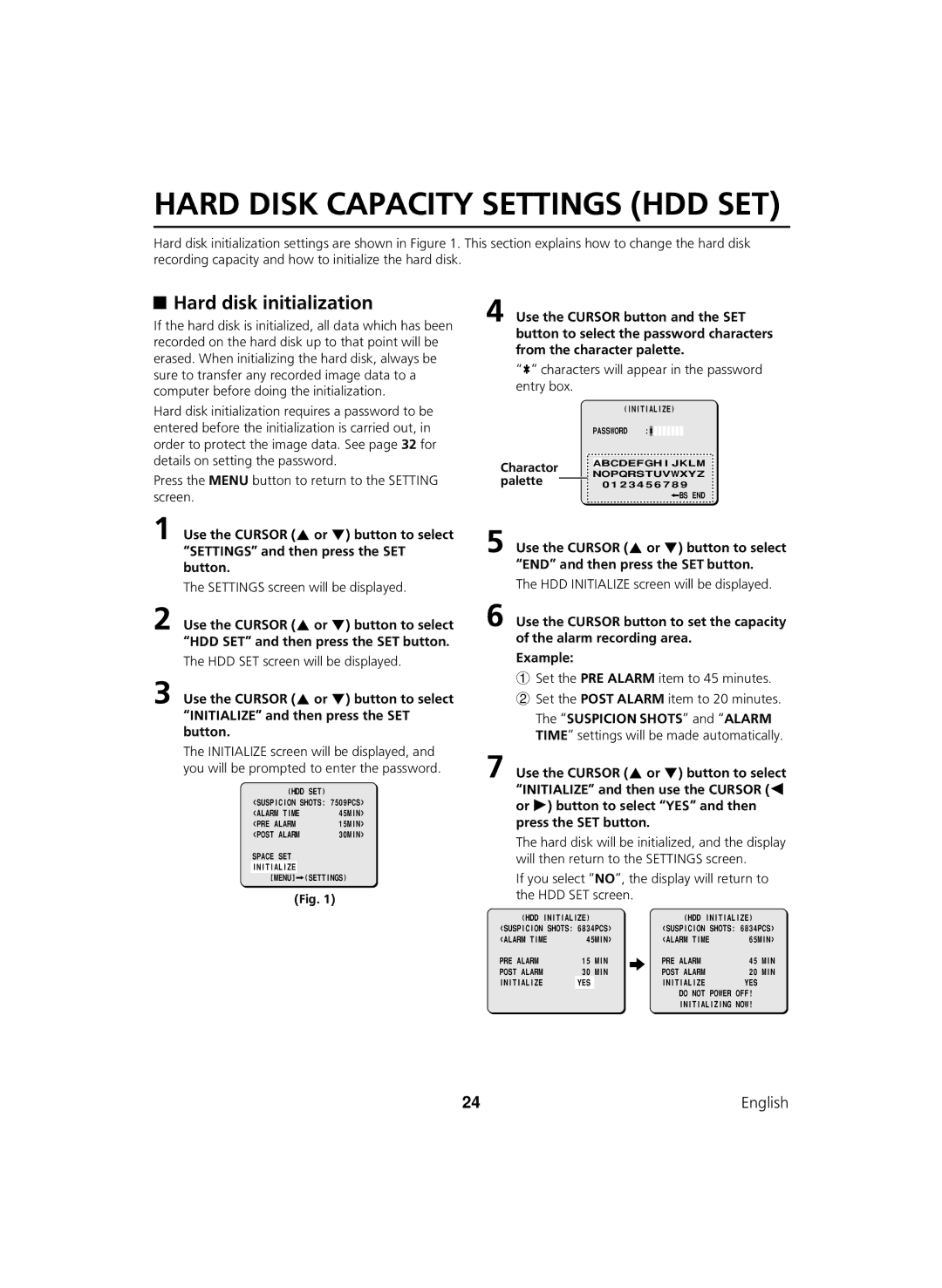 Sanyo DSR-C100 instruction manual Hard disk initialization, Palette 