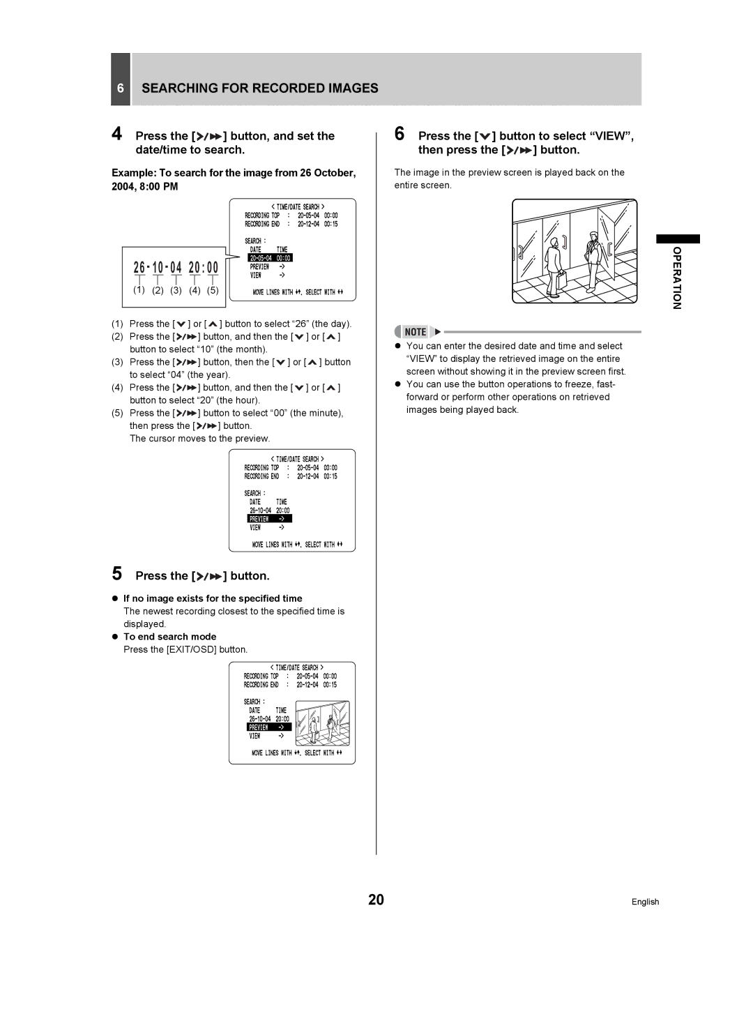 Sanyo DSR-M manual Searching for Recorded Images, Press the button, and set the date/time to search 