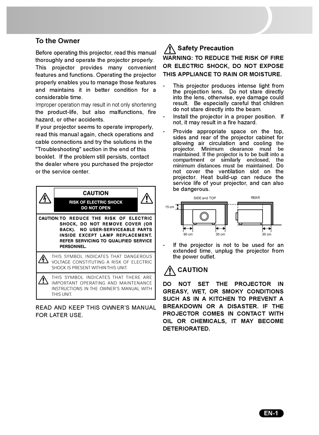 Sanyo DSU21E, DSU21N, DSU21B owner manual Safety Precaution, EN-1 