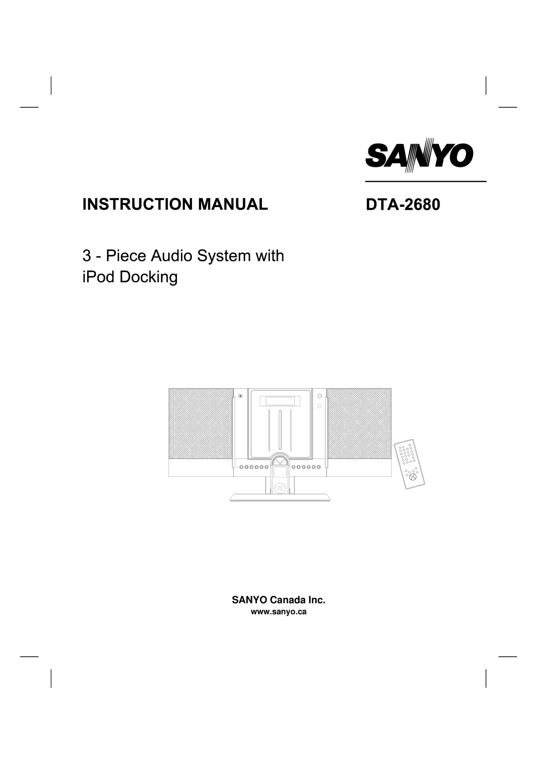 Sanyo DTA-2680 manual Sanyo Canada Inc 