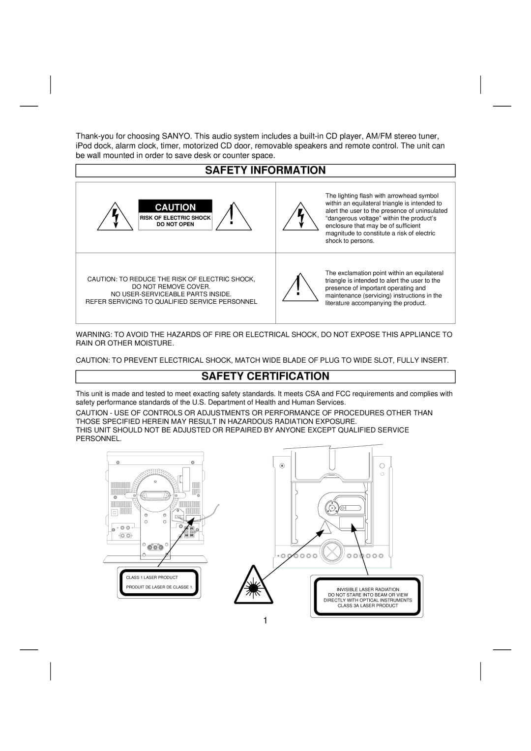 Sanyo DTA-2680 manual Safety Information 