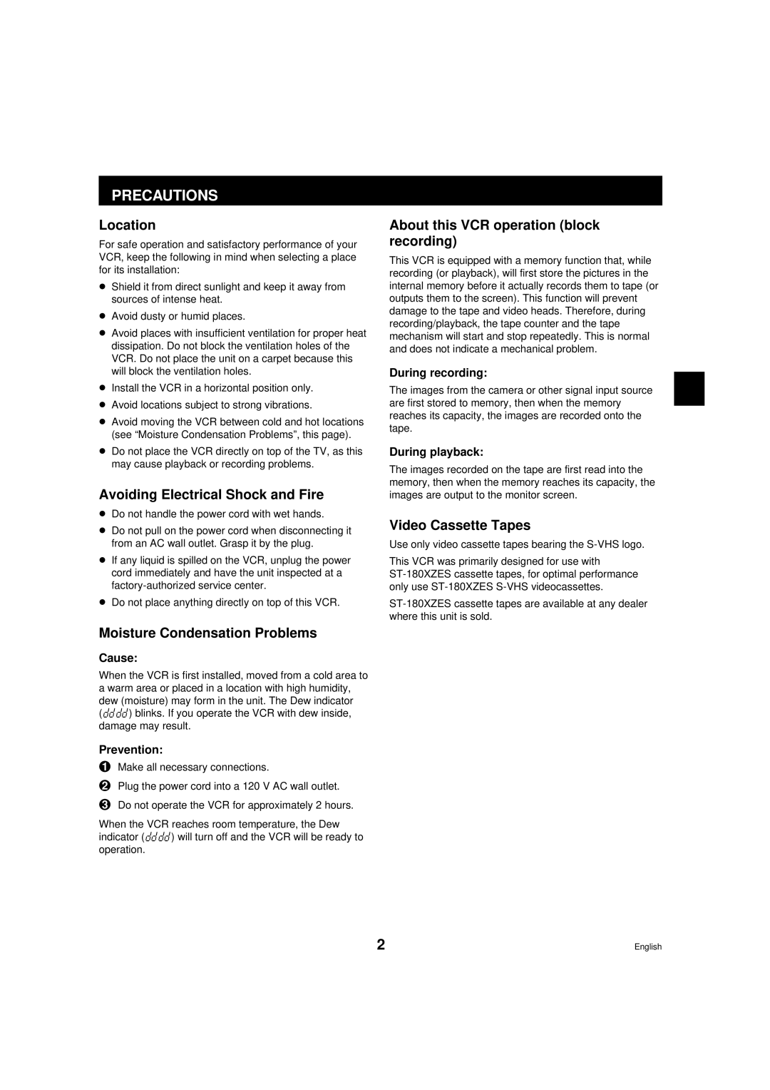 Sanyo RD2QD/NA, DTL-4800 instruction manual Precautions 