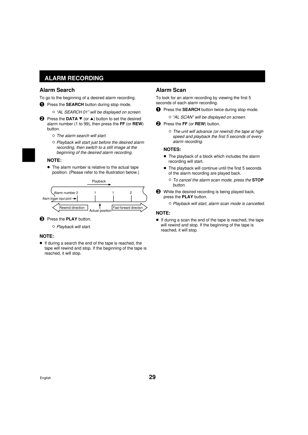 Sanyo DTL-4800, RD2QD/NA instruction manual Alarm Search, Alarm Scan 