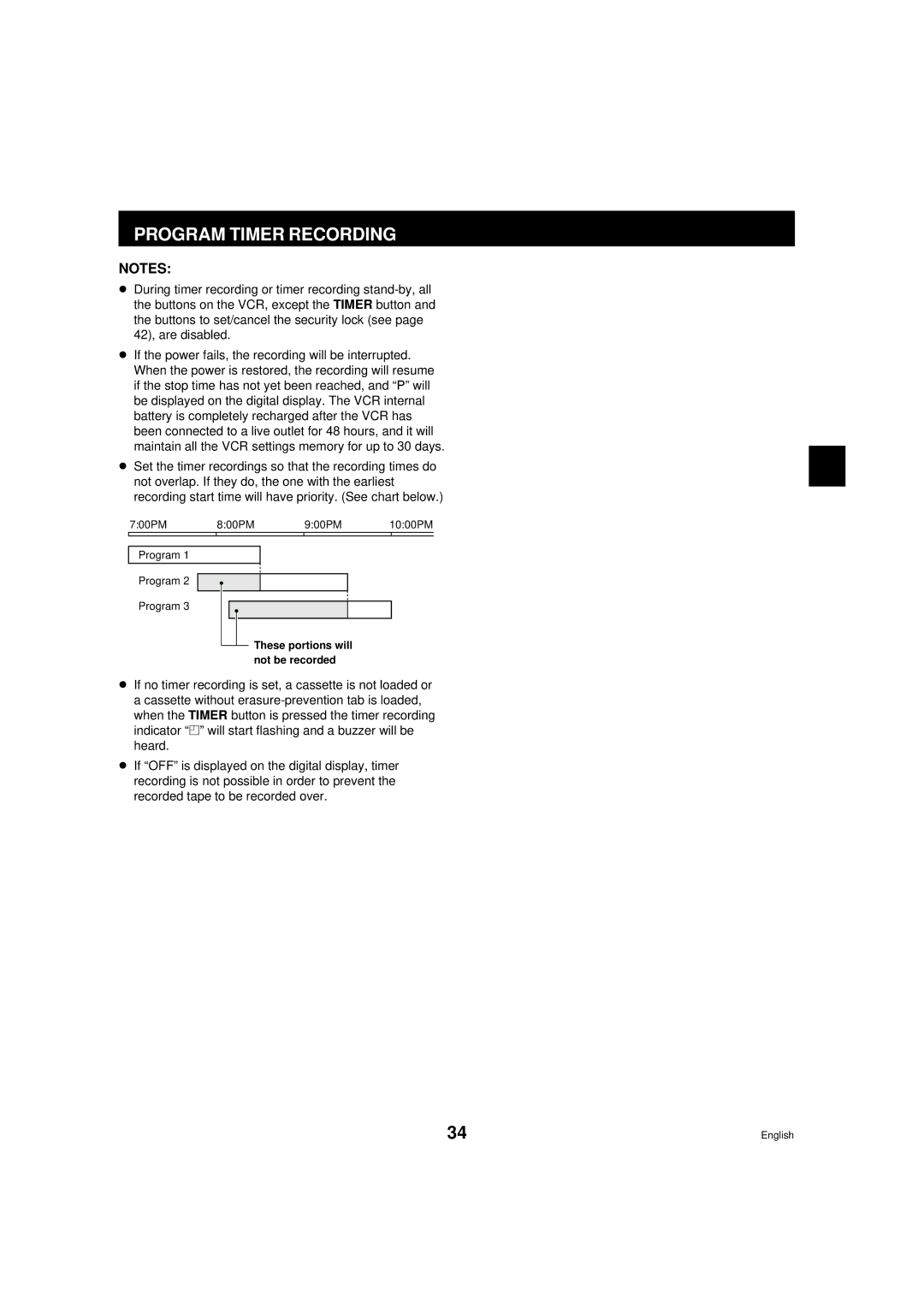 Sanyo RD2QD/NA, DTL-4800 instruction manual These portions will not be recorded 