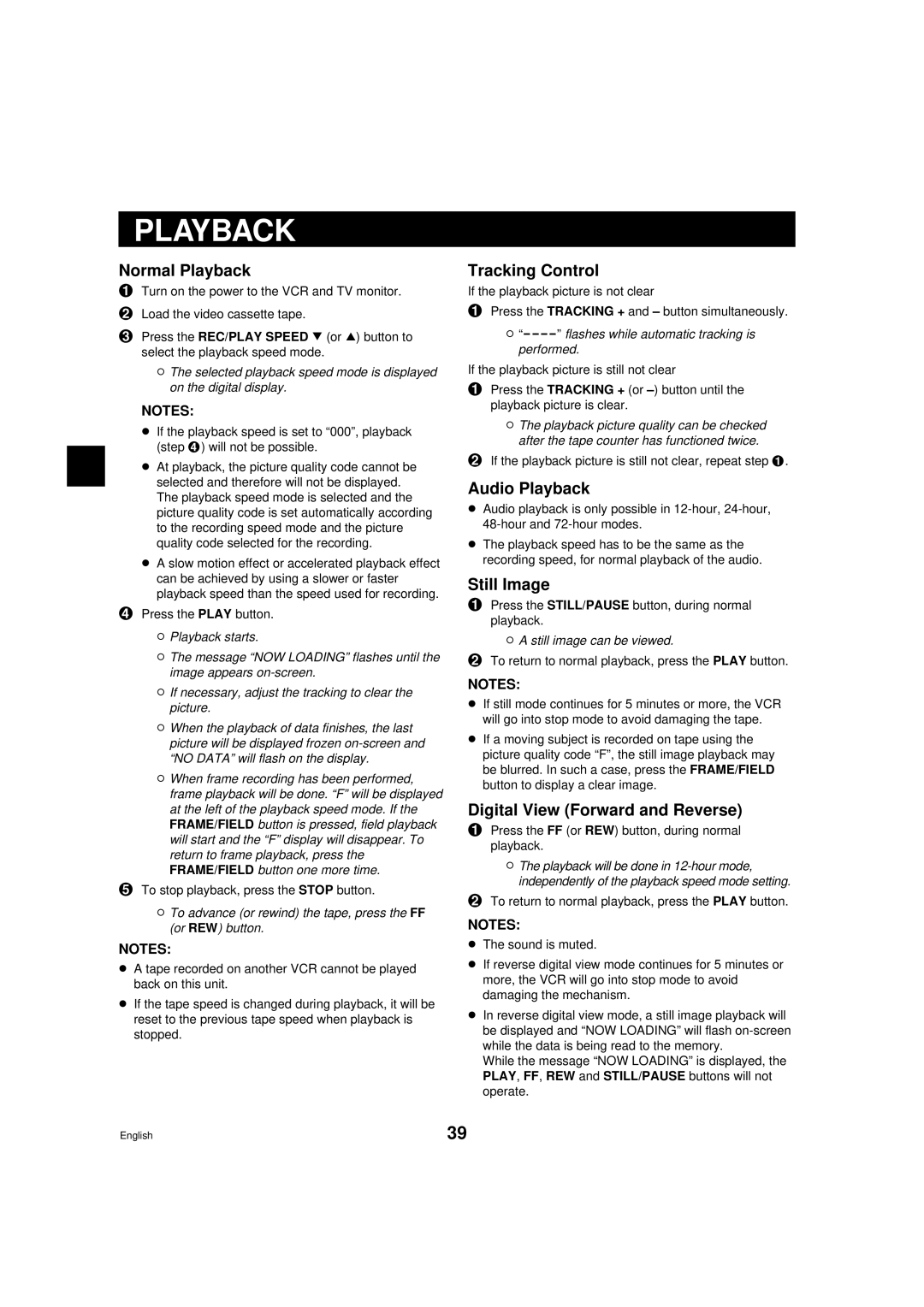 Sanyo DTL-4800, RD2QD/NA instruction manual Playback 