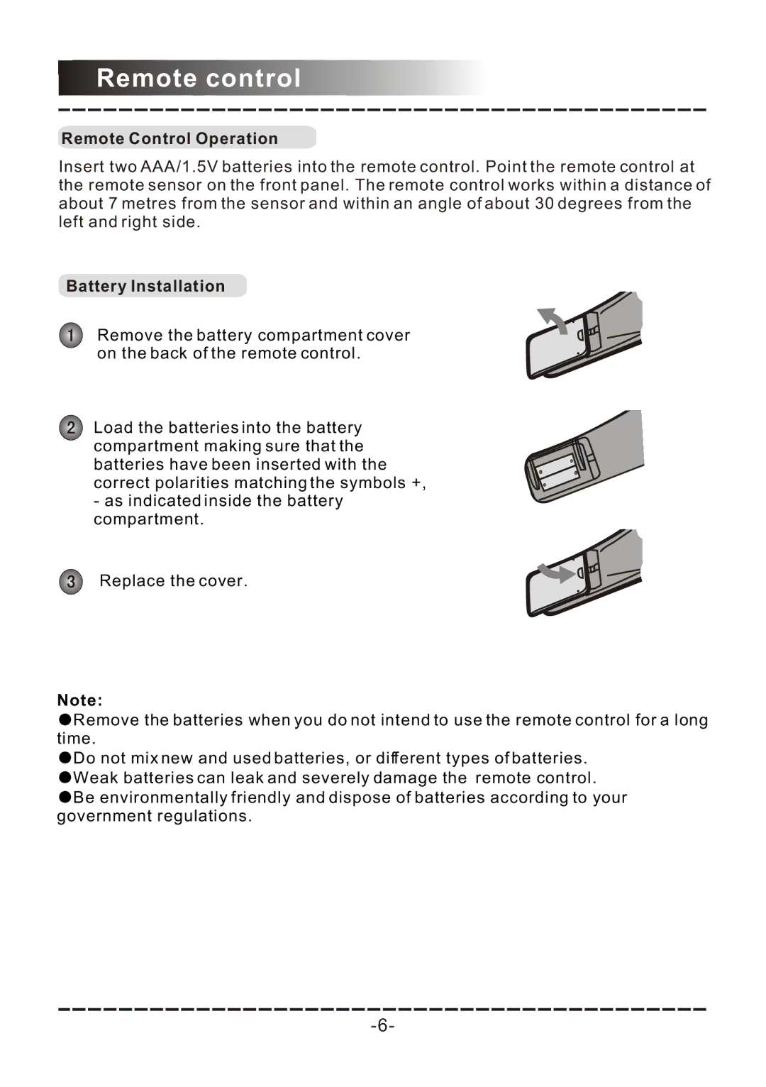 Sanyo DVD-DX517 instruction manual Remote control, Remote Control Operation 