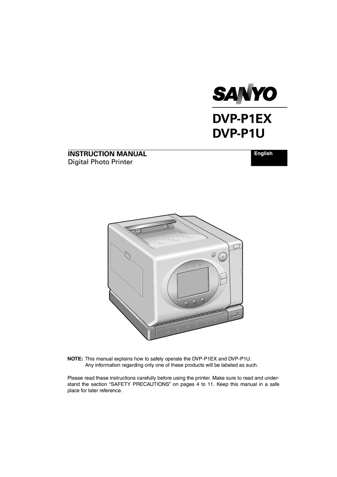 Sanyo DVP-P1U manual 