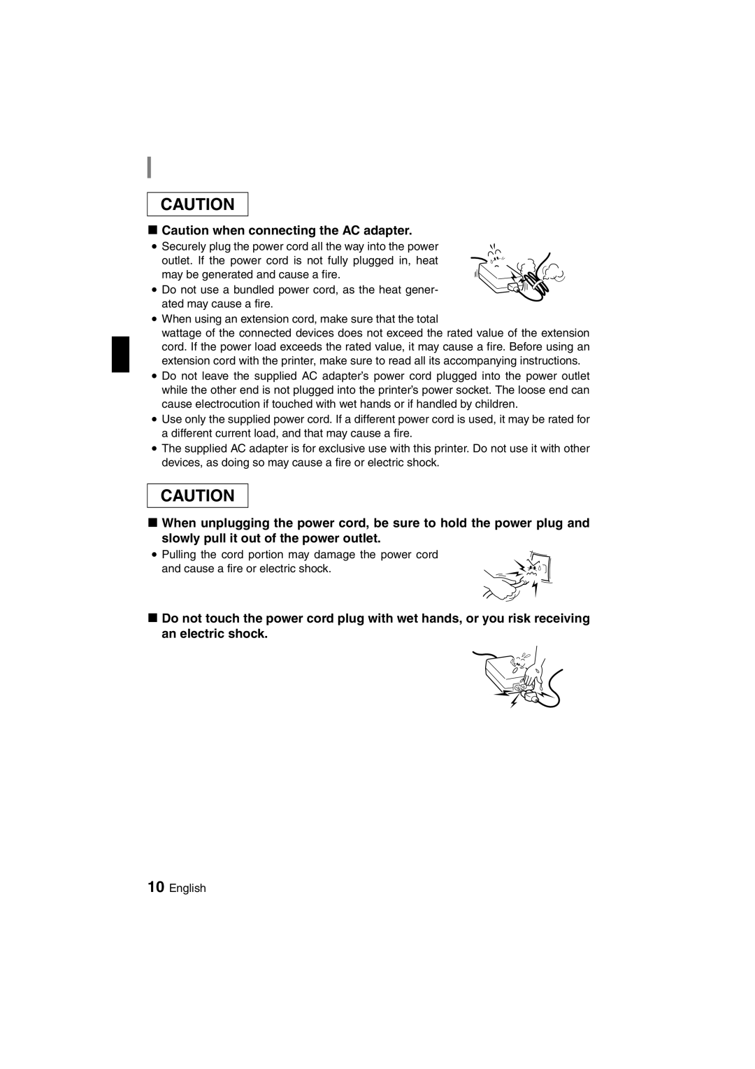 Sanyo DVP-P1U manual KCaution when connecting the AC adapter 