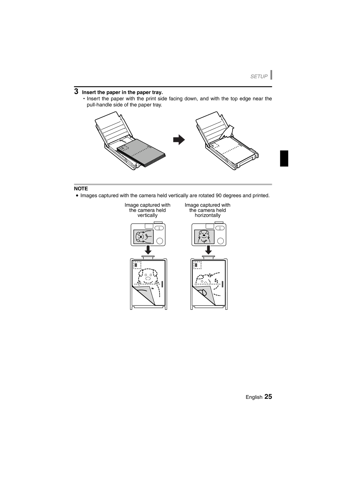 Sanyo DVP-P1U manual Insert the paper in the paper tray 