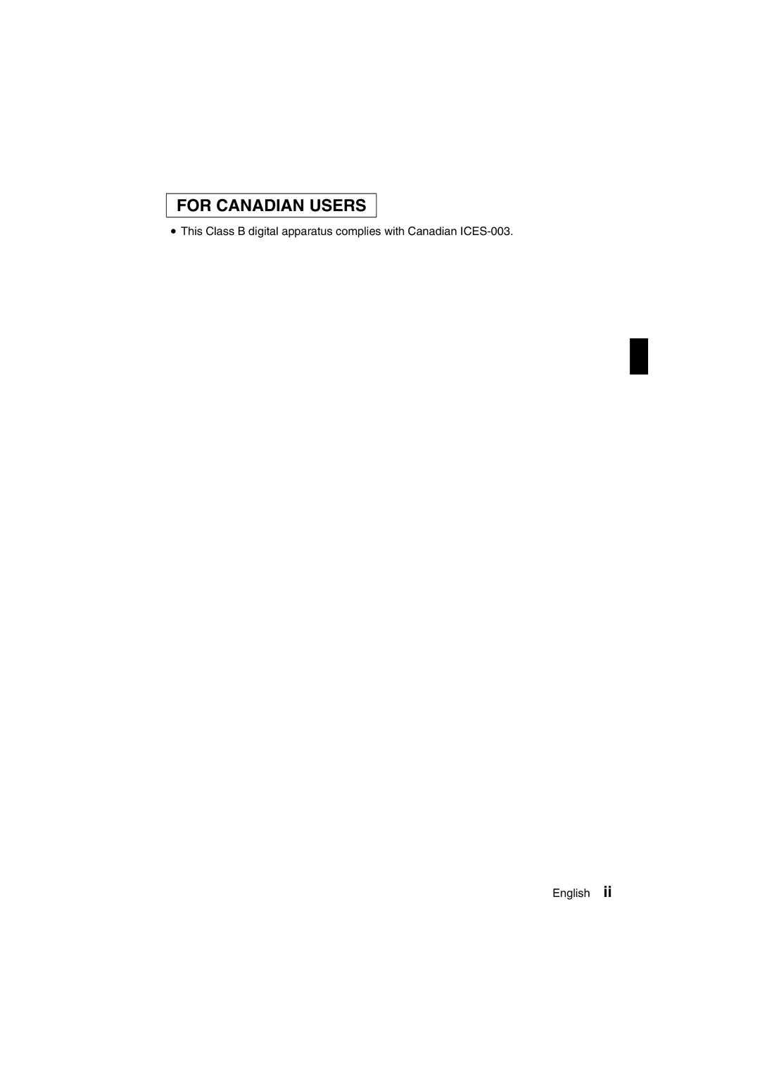 Sanyo DVP-P1U manual For Canadian Users 