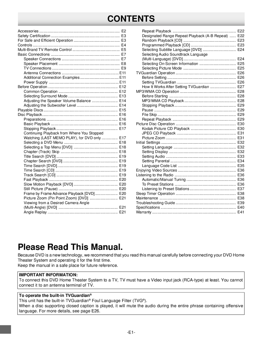 Sanyo DWM-2500 instruction manual Contents 