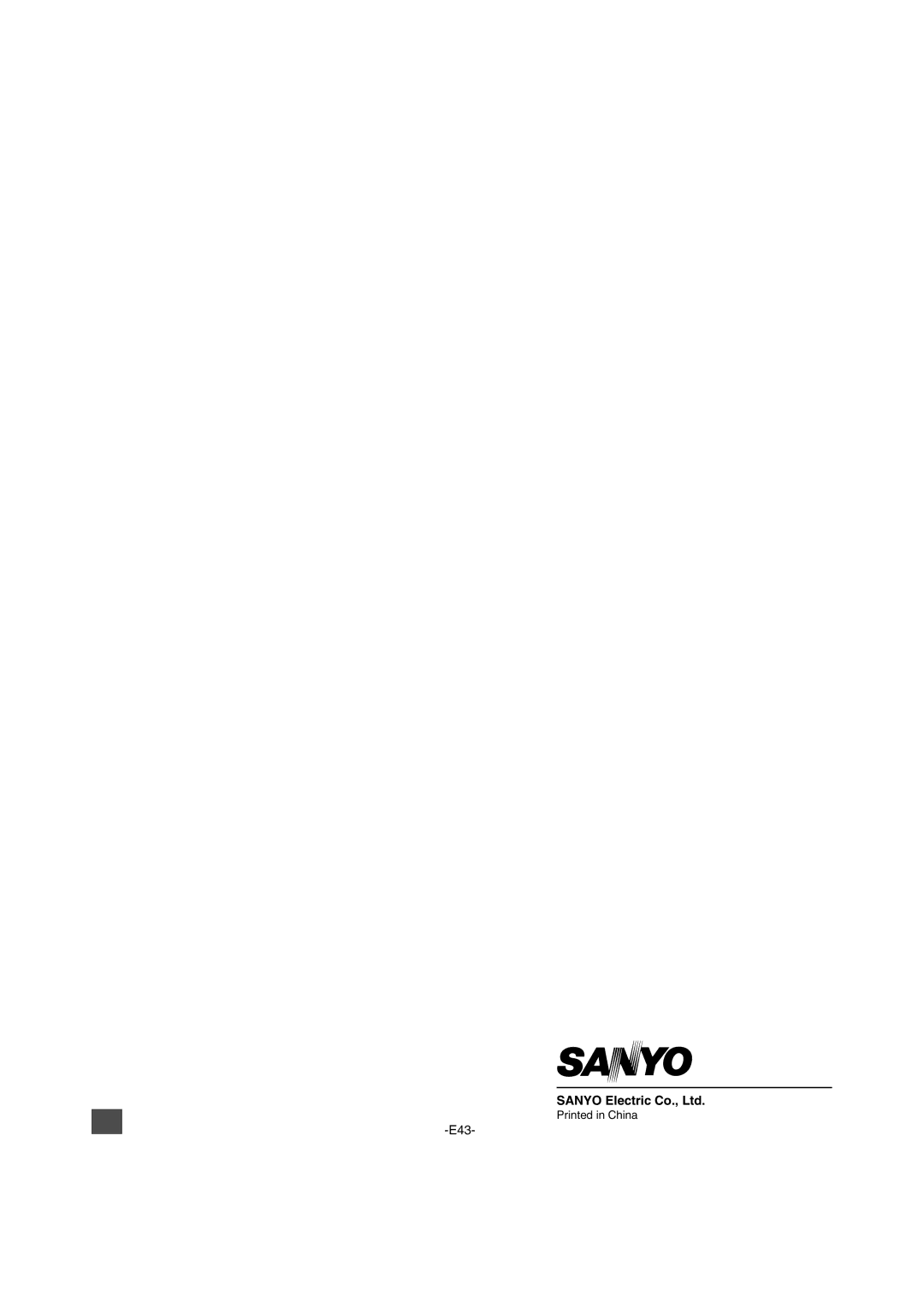 Sanyo DWM-2600 instruction manual E43 