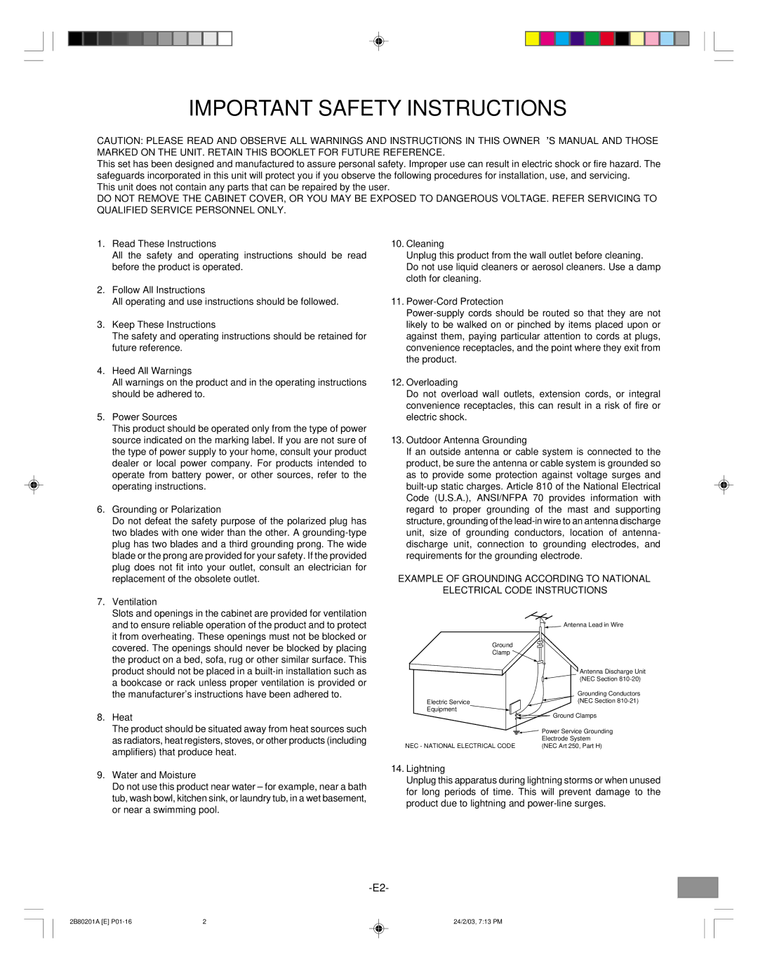 Sanyo DWM-3500 instruction manual Important Safety Instructions 