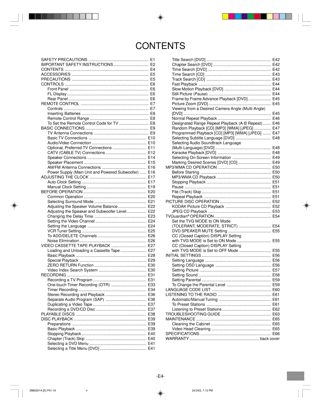 Sanyo DWM-3500 instruction manual Contents 