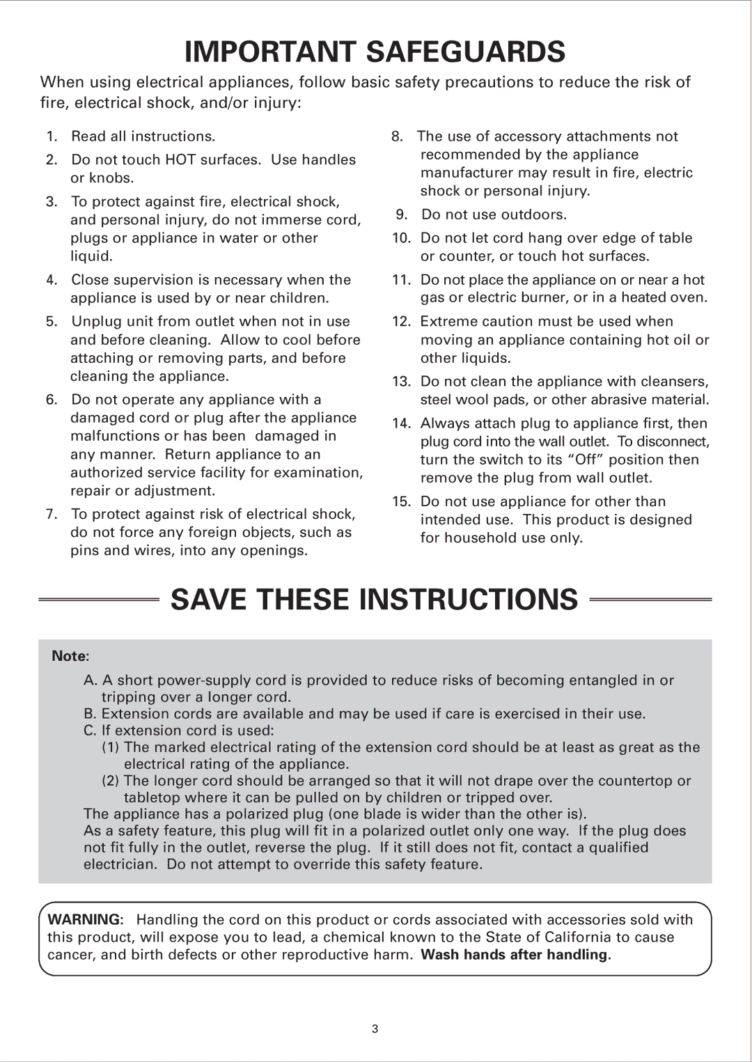 Sanyo ECJ-E35S instruction manual Important Safeguards 