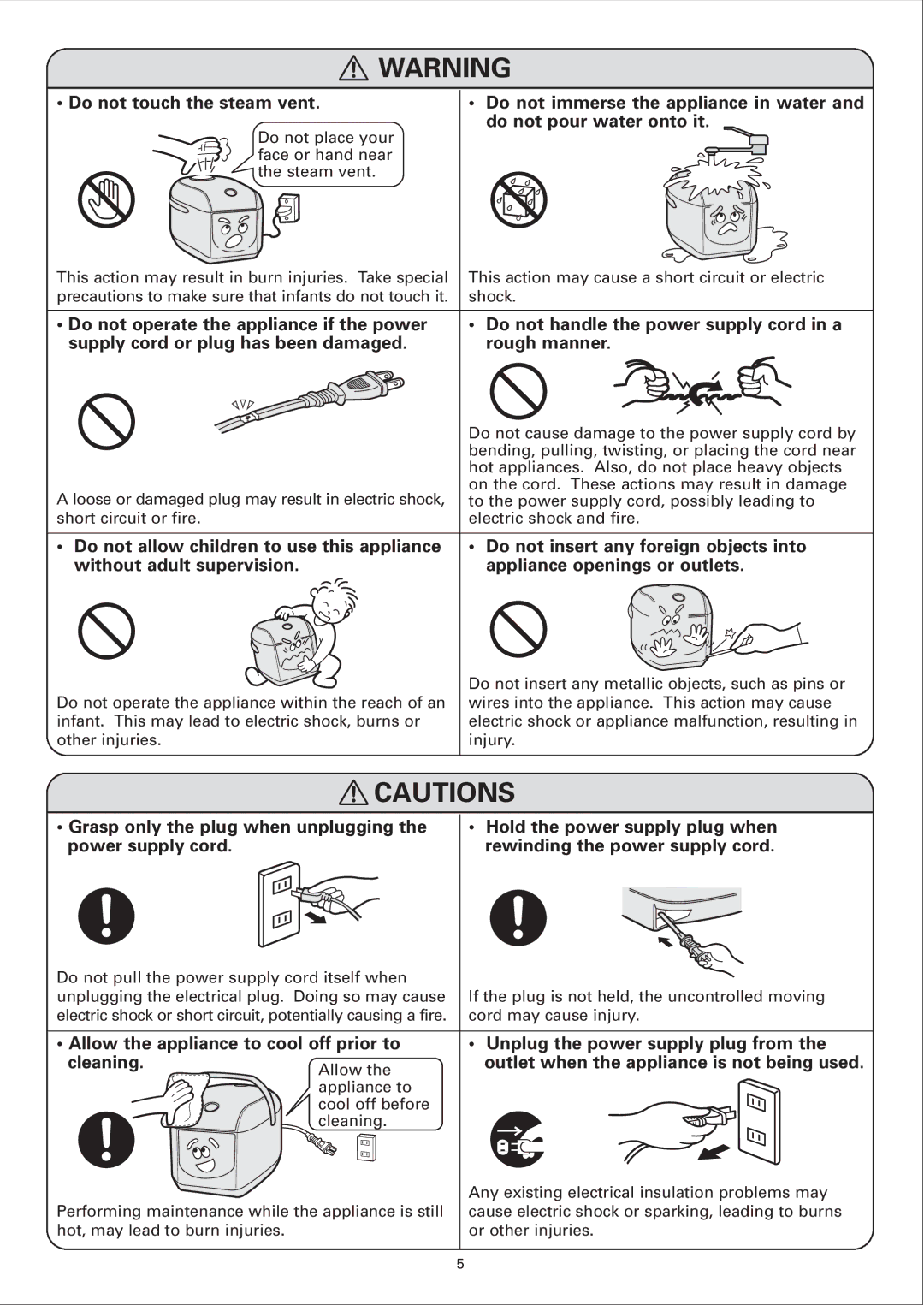 Sanyo ECJ-E35S instruction manual Do not place your face or hand near the steam vent 