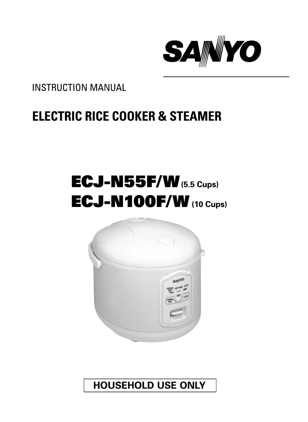 Sanyo ECJ-N55W, ECJ-N55F, ECJ-N100F, ECJ-N100W manual 