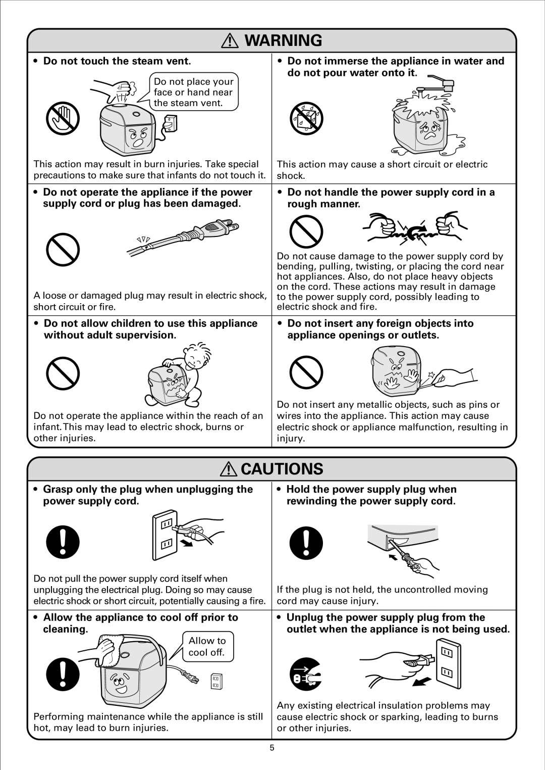 Sanyo ECJ-S35S, ECJ-S35K instruction manual Allow to Cool off 