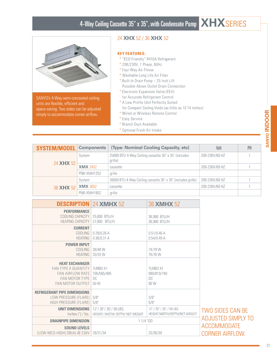 Sanyo ECOi manual XHX 52 / 36 XHX, Xmx 